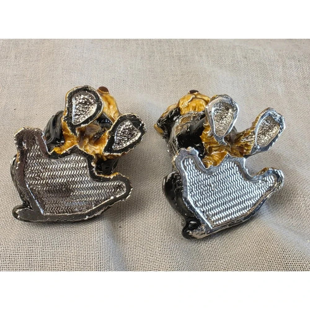 Vintage Yorkie Bejeweled Enamel Fabrege Style Hinged Trinket Boxes Perfect!